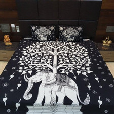 Indian Elephant Tree Of life Duvet Donna Cover Comforter Bedding Set Mandala