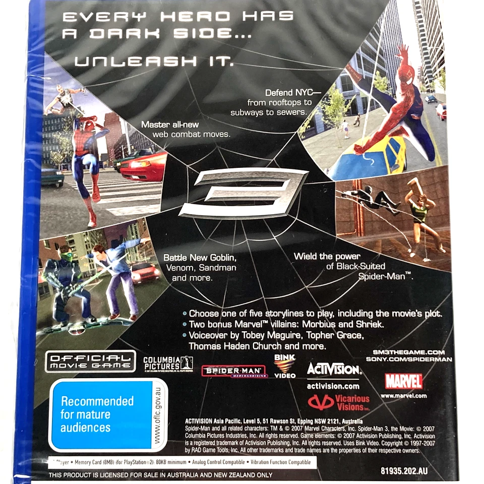 Spider-Man 3 PS2 PlayStation 2 Game (2007) PAL Brand New & Sealed - Image 4 of 4