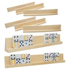 4 Pack Wooden Domino Racks Holder Dominoes 13x2x1 Games Fun Double 6 9 Heavy
