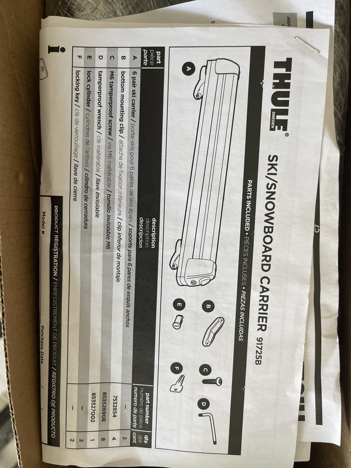 Thule 91725B Universal Ski & Snowboard Rack with Locks, Black (& Fishing Poles)