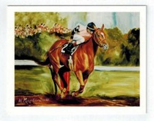 One Racehorse (Brown Horse) 6 Blank Note Cards Great For Birthdays Thank You