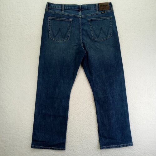 Wrangler Relaxed Fit Boot Jeans Mens 38x30 Cotton Blend Dark New - 第 2/10 張圖片