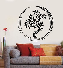 Vinyl Wall Decal Enso Circle Asian Tree Buddhism Tree Of Life Stickers 2717ig 