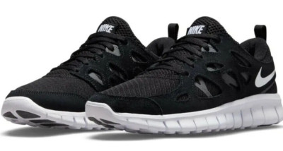 New Nike Free Run 2 GS (Black/White/Dark Grey) DD0163-004 Size 7 Youth
