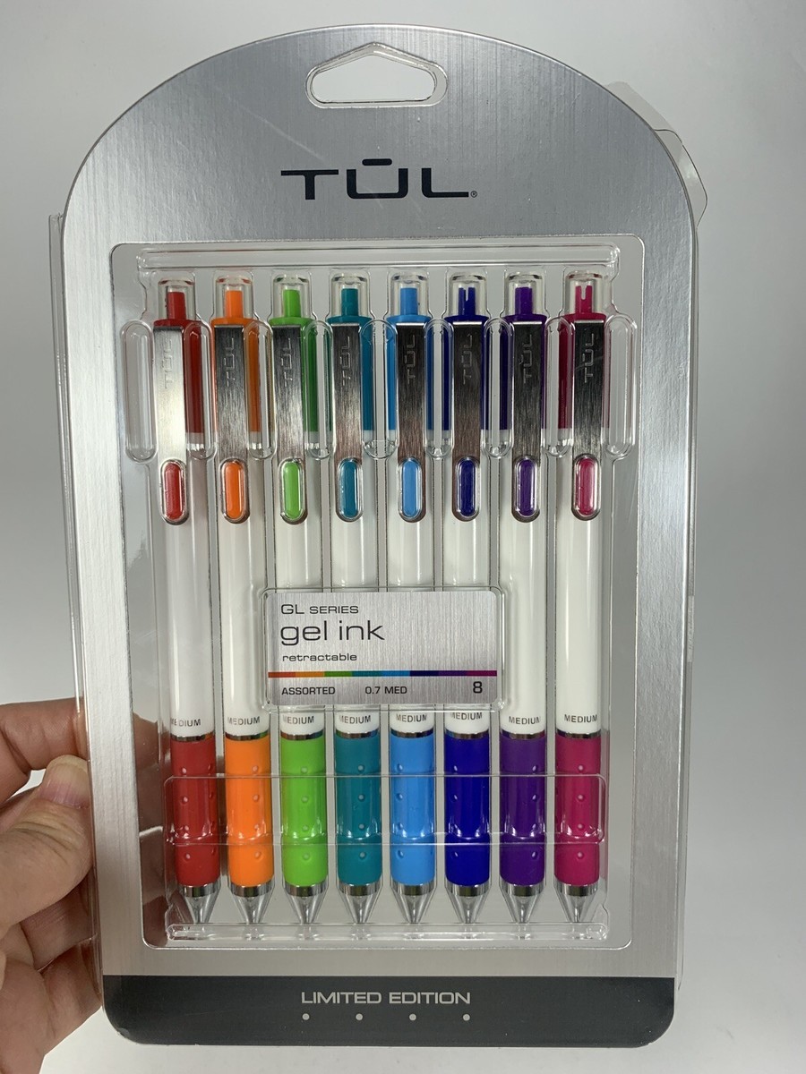 Limited Edition TUL Gel Pens, Med White Barrels, Assrt Bright Ink,  Pens
