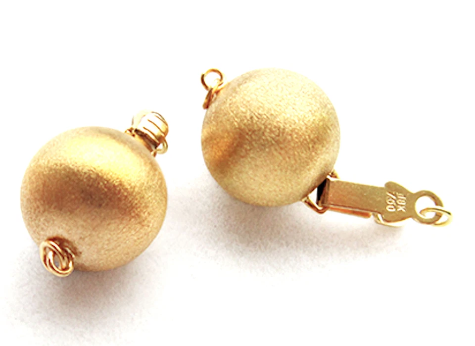 Genuine 14K Yellow Gold Matte Findings For Necklace or Bracelet Clasp 6 - 12mm - Image 3 of 4