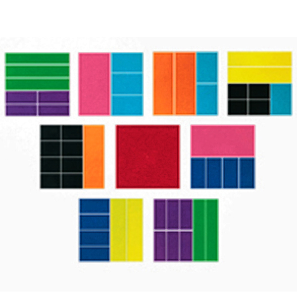 Learning Resources - Rainbow Fractions Square Set - 51 piece Maths teaching aid