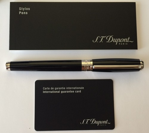 S.T. Dupont D Line penna roller, lacca nera e palladio, 412674, nuova con scatola - Foto 3 di 8
