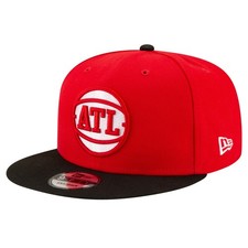 Men's New Era Red/Black Atlanta Hawks Official Team Color 2Tone 9FIFTY Snapback