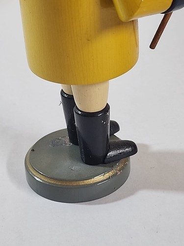 Vintage Wood Figurine Burner German Smoker Blue Yellow Wooden Man - Picture 11 of 21