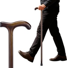 36 Inch Wooden Walking Cane for Men  Women with Stable Tip and Ergonomic Design