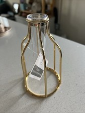 Desktop Glass Plant Propagation Station Tubes Plant Terrarium In Brass