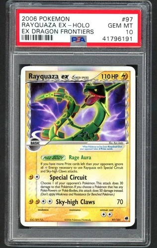 Pokemon Card - PSA 10 Rayquaza Ex 97/101 - Ex Dragon Frontiers Holo GEM MT PSA10