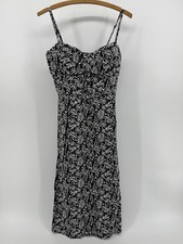 As U Wish Women's Dress Black & White Floral Sleeveless Strappy Maxi Size XL