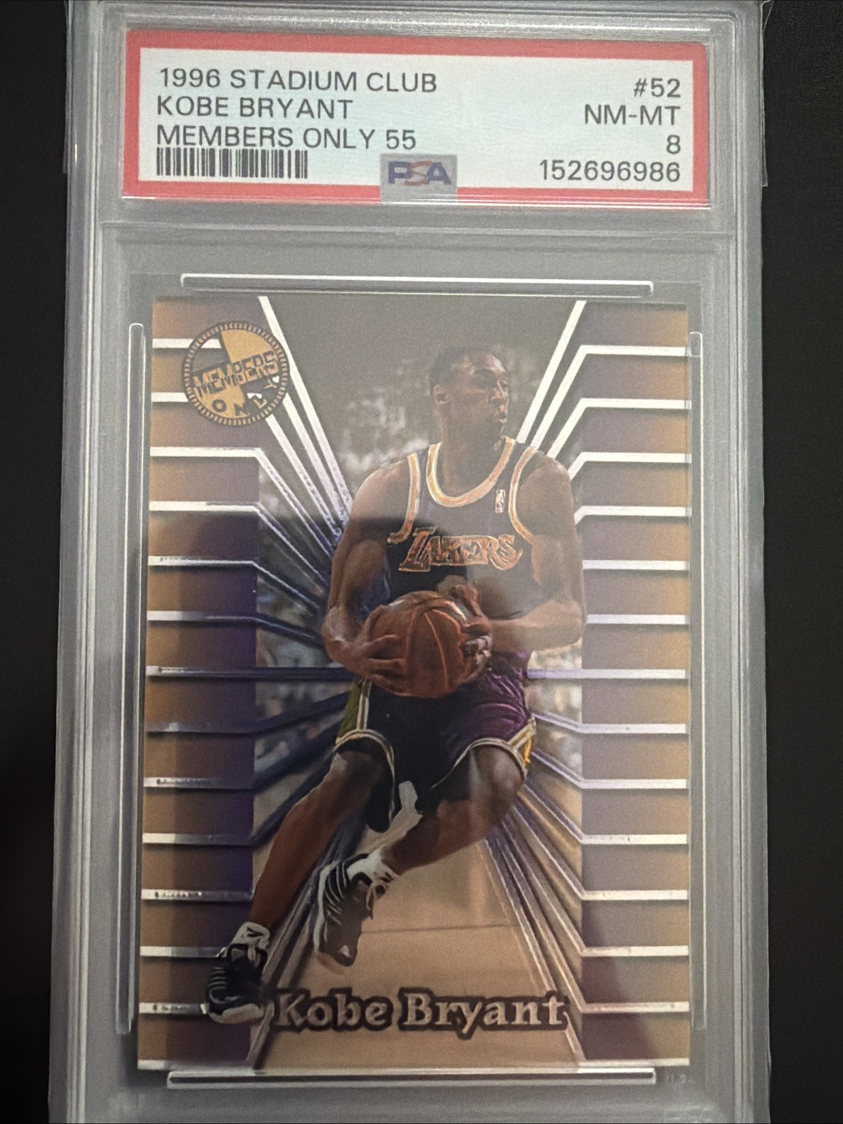 1996 Stadium Club Members Only 55 #52 Kobe Bryant RC Rookie PSA 8 NM Mint