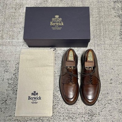 Berwick U-tip Men s Leather Shoes Brown UK8/US9 Worn 3 Times, Size 27cm