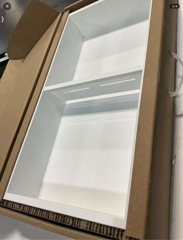 White Plastic Recessed Wall Niche Bathroom Shelf Insert, 2 Shelves 24x12x4