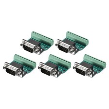 5 x D-sub DB9 Connector Breakout Board 9Pin 2Row Male RS232 Serial Port Terminal