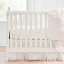 NWT POTTERY BARN X MONIQUE LHUILLIER TULLE DOT CRIB SKIRT WHITE ONE SIZE