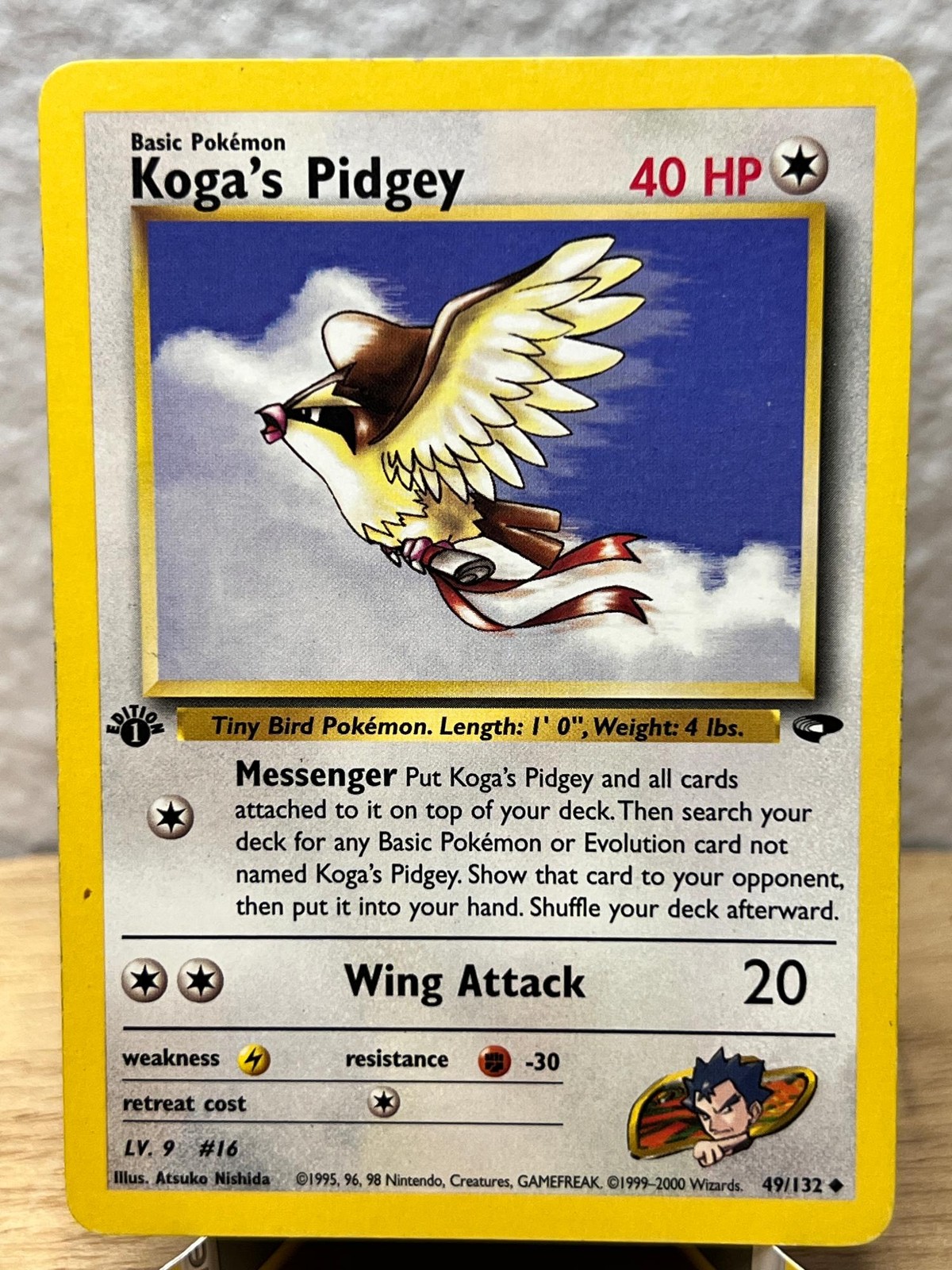 Gym Challenge Koga's Pidgey 49/132 Uncommon Pokemon 1st Edition LP