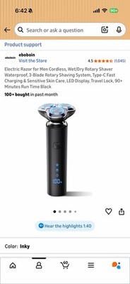 Electric Razor for Men Cordless, Wet/Dry Rotary Shaver Waterproof, 3-Blade Rotar