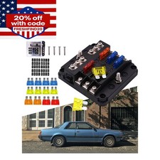 6Way Car Boot Power Distribution 12-24V Blade Fuse Holder Box Block Panel Board