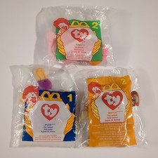  Set of 3 1993 McDonald's Happy Meal TY TEENIE Beanie Babies Sealed