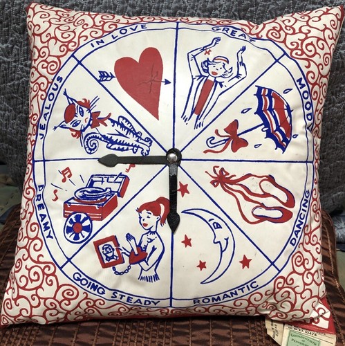 VTG 1960s "TEENAGER IN LOVE" Novelty Sayings VINYL BOUDOIR PILLOW *Super HTF - Picture 5 of 10