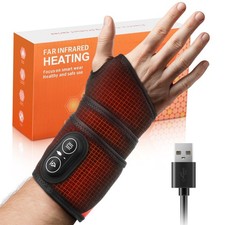 Electric Infrared Heated Wrist Wrap Brace Hand Massage Vibration for Pain Relief