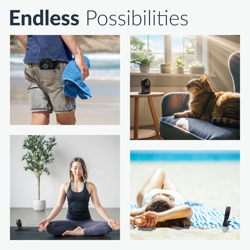 ARCTIC Summair 2Go Black USB Mini Hand Fan Desk Portable 77 Hours Pocket Cooler - Image 3 of 4