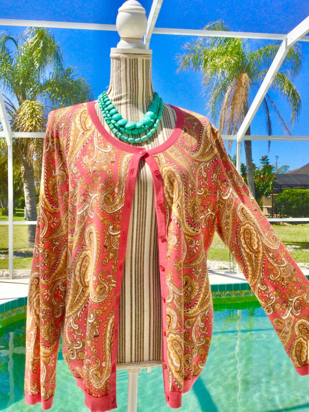 WHBM Black,White DRAMATIC Zebra Beaded Front LITE… - image 14