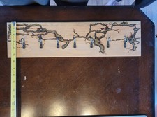 Handmade Wooden Keychain Holder, fractal burn with epoxy design.