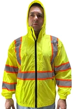 Yellow 2 Tones  High Visibility Safety Windbreaker  Class 3  ANSI/ ISEA 107-2020
