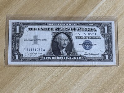 切手1 1957 Blue Seal $1 Dollar Silver Certificate Uncirculated Fancy