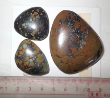 Turquoise Stone Flat Free Form Cabochon 244 Carat 3 pieces 48.8 gram