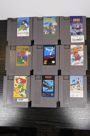 9 Nintendo NES Game Lot Mario 2 1942 1943 Paperboy Yoshi Kung Fu Blue Marlin