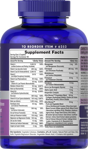 Puritan's Pride Ultra Women Daily Multi Timed Release - 180 Caplets - Picture 3 of 4