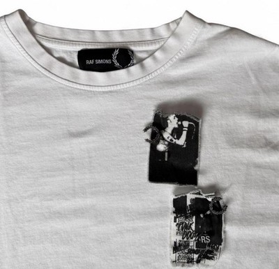 Raf Simons Men's White Graphic Print Crew Neck Short Sleeve T-Shirt XL