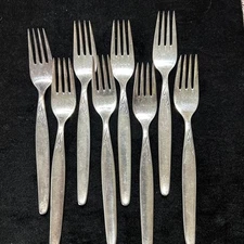 Flatware 8 Dinner Forks  Marked 90 in Square