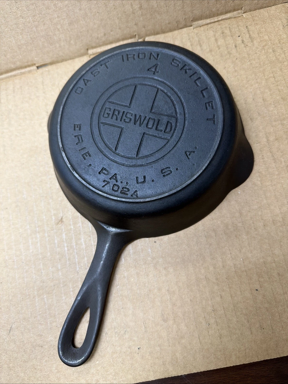 Griswold Cast Iron Skillet #4 (702A) Erie PA U.S. Flat Bottom Crack free
Opens in a new window or ta