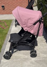 Mamas & Papas Pink & Black Folding Single Pushchair Stroller with Canopy