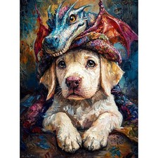 Diamond Art Kits for Adults Beginner, Dog and Dragon 5D Diamond Painting Kits...