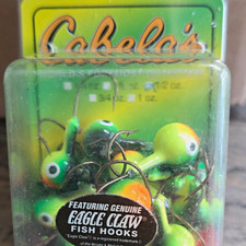 Cabela's Jighaken mit Eagle Claw Haken grün/orange 1/2 Oz