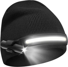 Headlamp Beanie with Light Camping Accessories Gear Head Light Flashlight for Ru