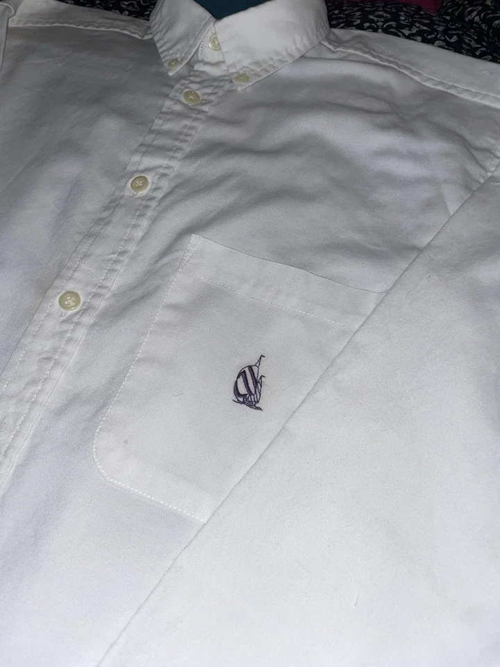 Nautica White Long Sleeve Button Up Boys Size 16/18 Or Men’s Small - Image 3 of 4