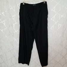 Lauren Ralph Lauren 100 Linen Black Pants Women's Size 16W Minimalist