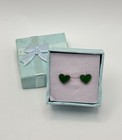 Acero Green Heart Stud Earrings Stainless Steel Gift Boxed