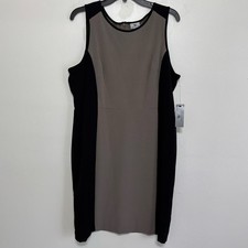 Worthington Tan and Black Sleeveless Sheath Dress Size 14