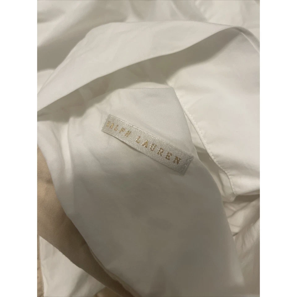 Ralph Lauren organic satin Border duvet cover coastal sand. - Image 2 of 3