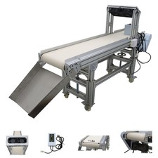 110V 59×11.8in Heat Resistant Canvas Belt Conveyor 110V Highly Adjustable Hopper